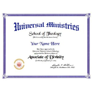 Associate Degree of Divinity Associate Degree of Divinity