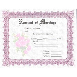 Fancy Renewal of Marriage Certificate