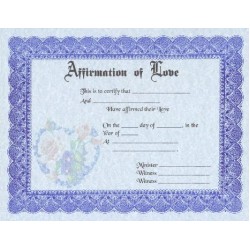 Fancy Affirmation of Love Certificate