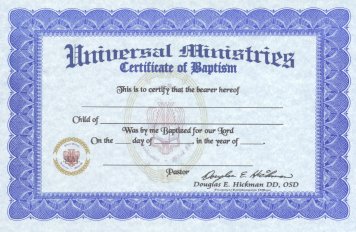 Baptism Certificate