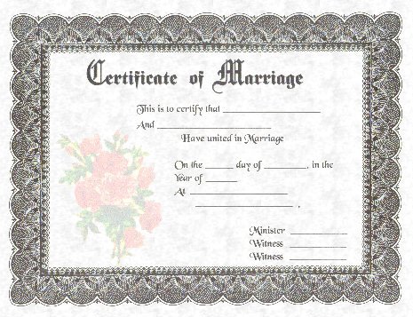 Fancy Certificate of Marriage