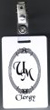 White Badge with Black Print