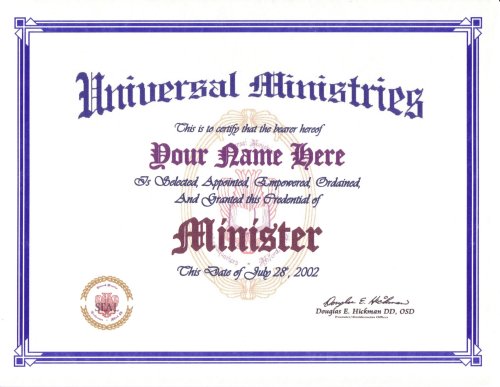 Faith Specific Basic Ordination Certificate